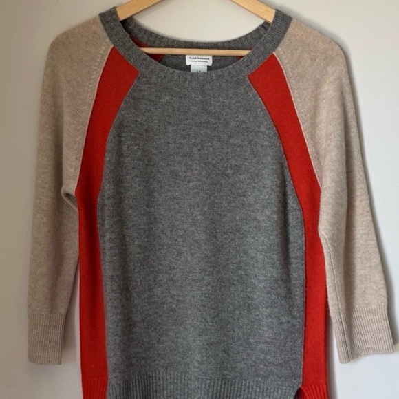 Club Monaco Colour Block 100% cashmere Crew Neck Sweater - Picture 2 of 4